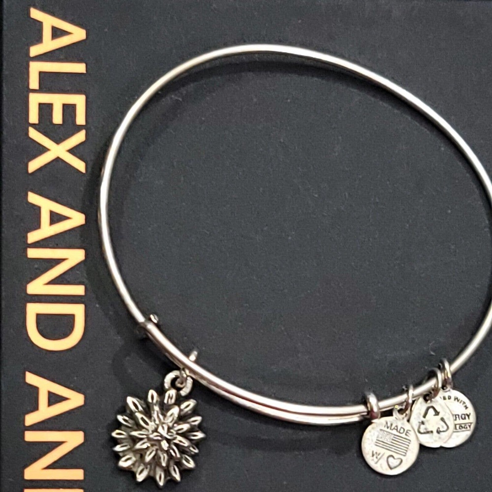 Alex and Ani Water Lily Charm Bracelet